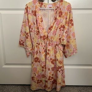 Pink Lily floral dress. Size L.